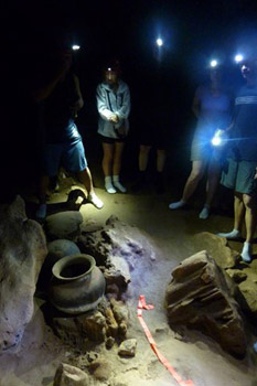 Mayan pottery and skeletal remains