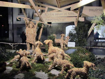 wooden nativity scene