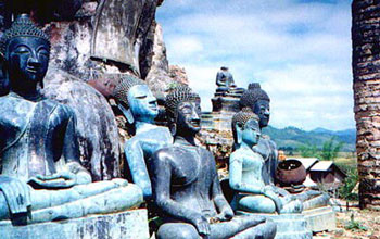 Buddha statues in Laos temple