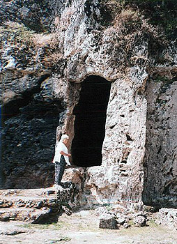 the author, Ruth Kozak, at cave entrance