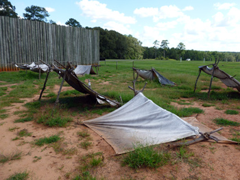 reconstructed shelters for prisiners