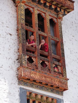 monks in window