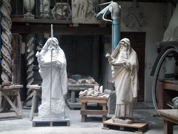 Statues being restored