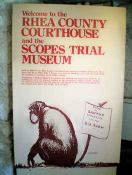 Scopes Trial Museum sign