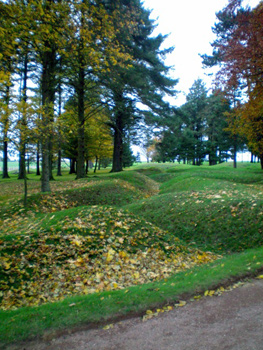 Remains of World War I trenches