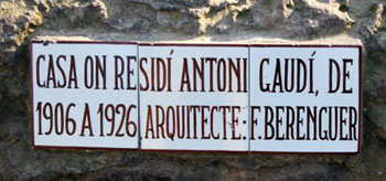 Gaudi residence sign