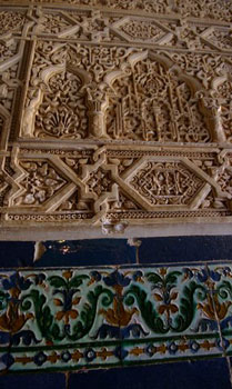 Moorish carving and tiles