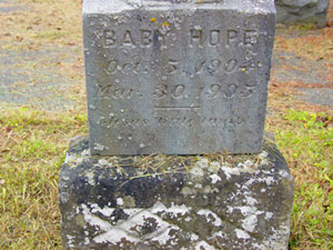 Baby Hope gravestone