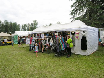market tent at music festival