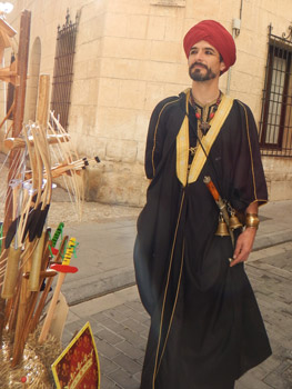 man in medieval wardrobe