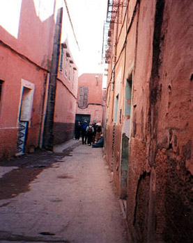 narrow passageway in European quarter of Marrakech