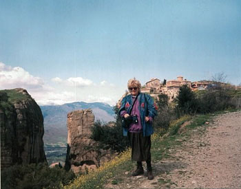 the author, Ruth Kozak, in Meteora