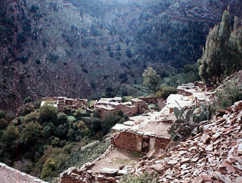 view of hillside village in Morocco