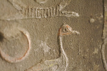 close up of hieroglyphic
