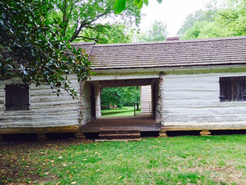 Dog trot log house