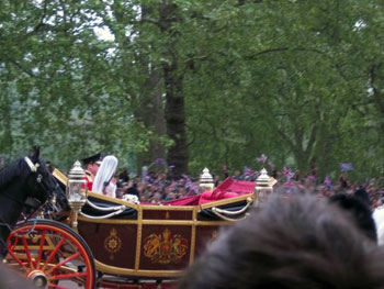 royal couple in carriage