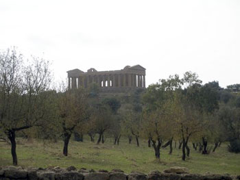 Agrigento temple behind trees