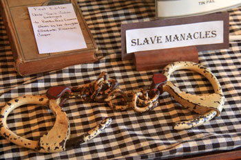 slave manacles and original copy of 