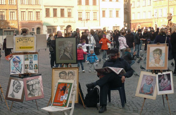 artist in Warsaw square