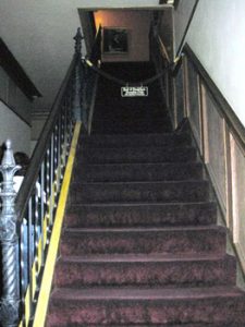 stairs in Lemp Mansion lead to attic