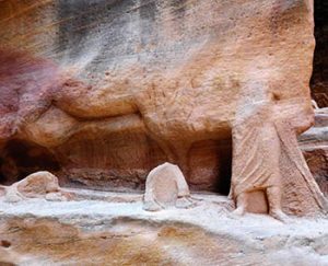 worn sculptures at Petra