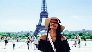 woman traveler in paris