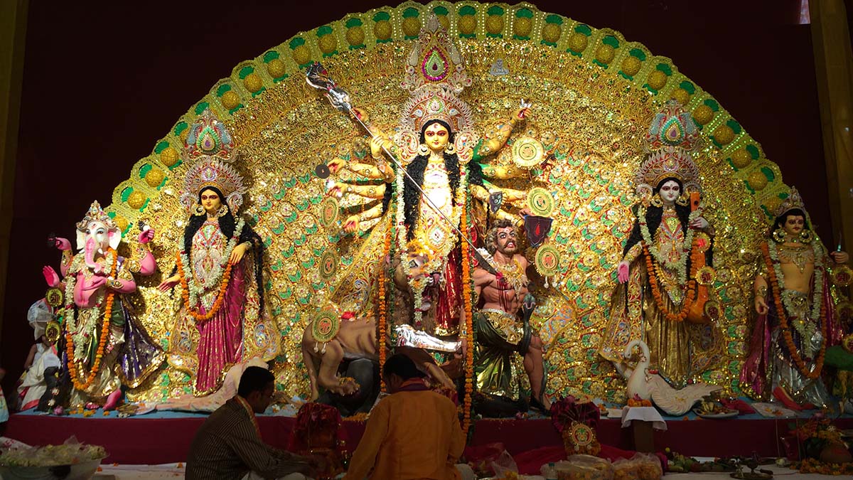 Goddess Durga and her four children