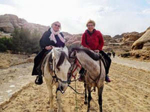 The author on horseback at Petra