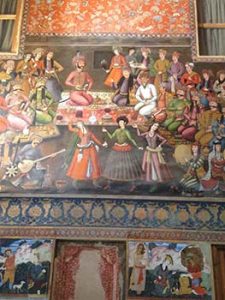 wall painting of palace life