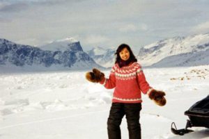 the author out in snowy Baffin Island, Nunuvut