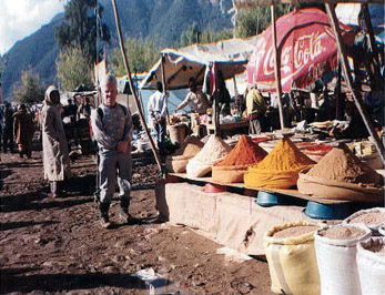 vendor selling spices in Morocco