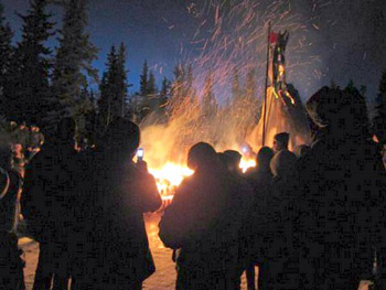 bonfire in Whitehorse, Yukon
