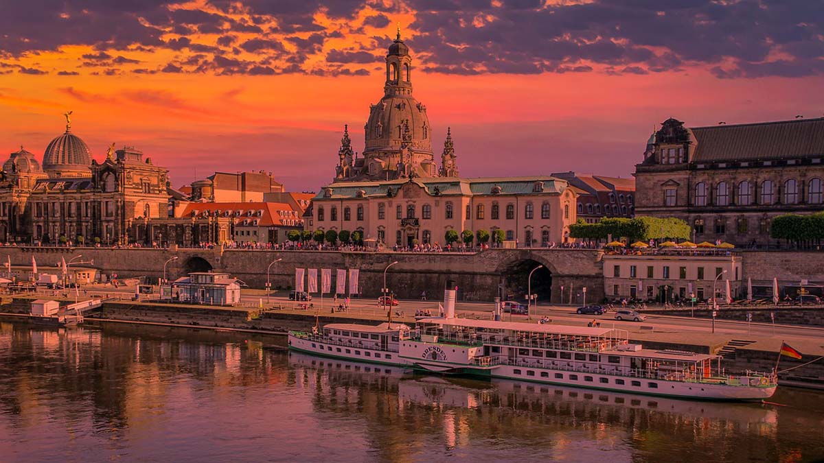 Dresden twilight cityscape