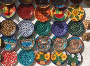Mexican pottery in a San Patricio Melaque shop