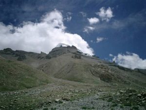 the triangular peak of Mt. Kailash