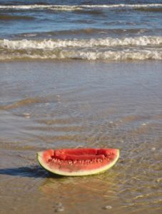 watermelon on beach