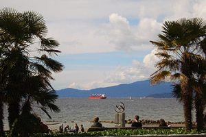 looking across English Bay towards West Vancouver