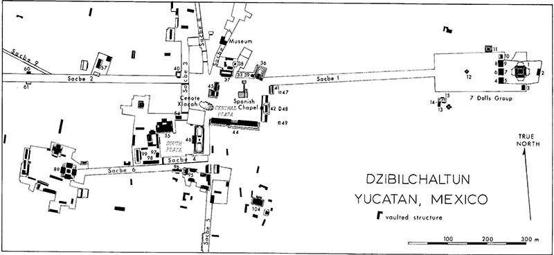 map of Dzibilchaltun