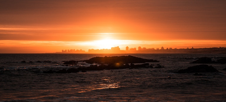 Beautiful sunset in Uruguay