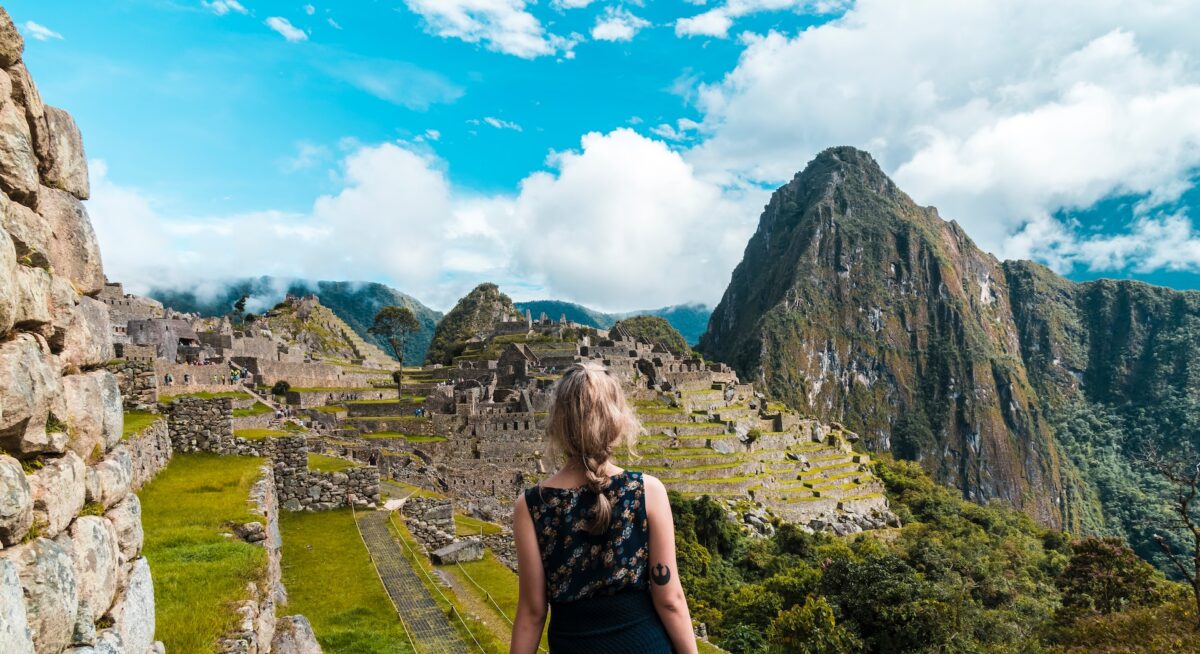 A woman taking in the views of Machu Picchu