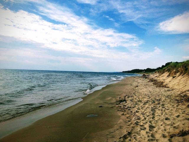 A sandy beach at Lake Michigan.