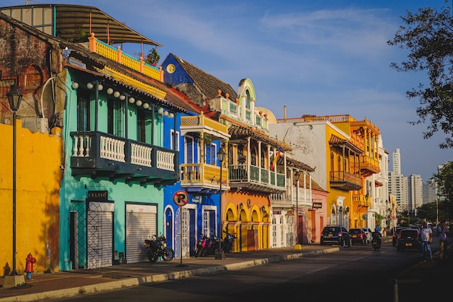 Colorful houses in Cartagena.