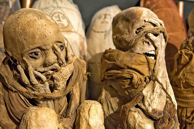 Mummies in the Leynemamba Museum