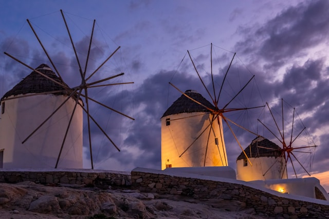 Windmills on Mykonos.