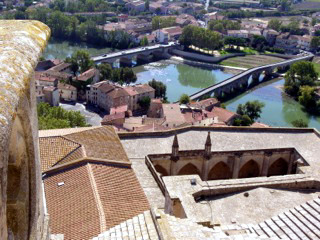 view of Beziers from cathedral