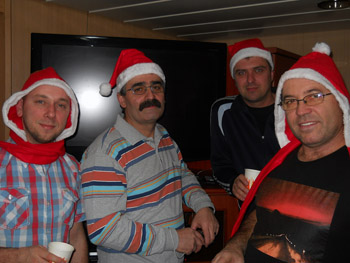 Christmas party onboard ship