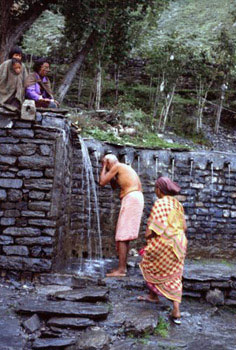 bathing in Nepal