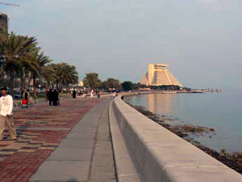 Doha shore walk with unique architecture