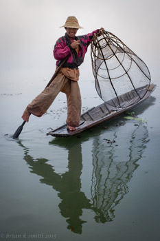Fisherman on the lake