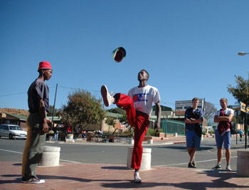 youth playing on street